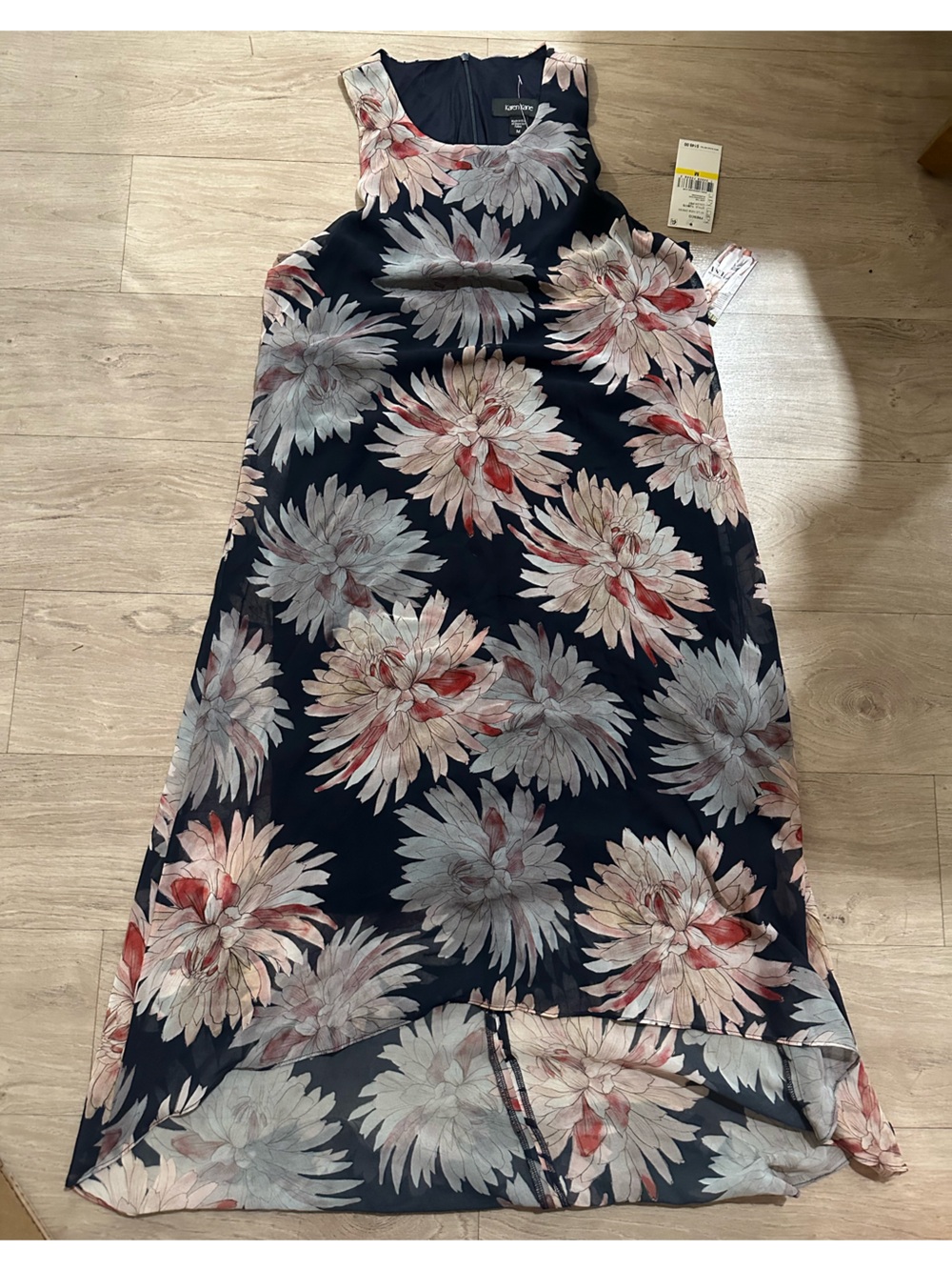 Karen Kane Navy Floral Jacket with Pink & Cream Blooms